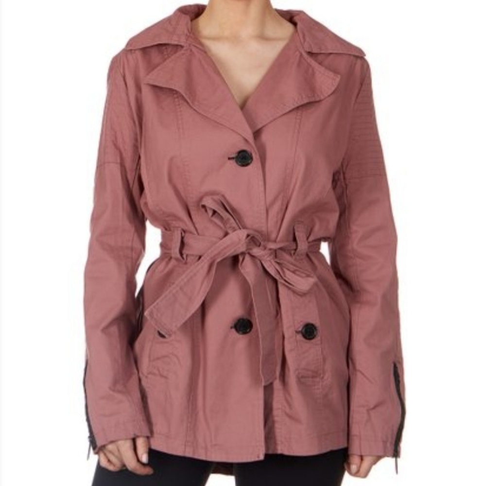 Yoki Muave Zip- Sleeve Trenchcoat